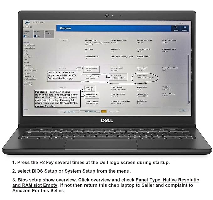 Dell New 14" Latitude 3420- i3 11th Gen || 8 GB || 512 GB SSD || 14" Full HD 1920 x 1080 Pixels || Ubuntu-Dos || 1 Year Onsite with ADP Warranty